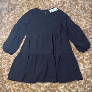 Black Long Sleeve Midi Dress size L